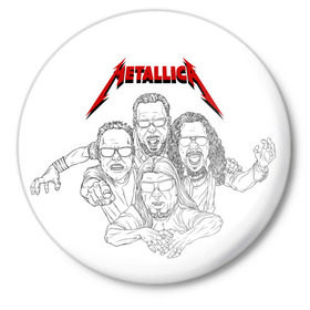 Значок с принтом Metallica в Санкт-Петербурге,  металл | круглая форма, металлическая застежка в виде булавки | Тематика изображения на принте: 