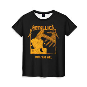 Женская футболка 3D с принтом Metallica в Санкт-Петербурге, 100% полиэфир ( синтетическое хлопкоподобное полотно) | прямой крой, круглый вырез горловины, длина до линии бедер | american | band | cliff burton | dave mustaine | hard | james hatfield | jason newsted | kirk hammett | lars ulrich | metal | metallica | robert trujillo | rock | ron mcgowney | thrash | американская | джеймс хэтфилд | ларс ул | метал группа | трэш метал 