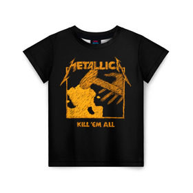 Детская футболка 3D с принтом Metallica в Санкт-Петербурге, 100% гипоаллергенный полиэфир | прямой крой, круглый вырез горловины, длина до линии бедер, чуть спущенное плечо, ткань немного тянется | american | band | cliff burton | dave mustaine | hard | james hatfield | jason newsted | kirk hammett | lars ulrich | metal | metallica | robert trujillo | rock | ron mcgowney | thrash | американская | джеймс хэтфилд | ларс ул | метал группа | трэш метал 