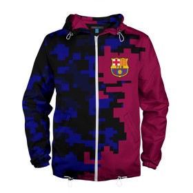 Мужская ветровка 3D с принтом FC Barca 2018 Creative uniform в Санкт-Петербурге, 100% полиэстер | подол и капюшон оформлены резинкой с фиксаторами, два кармана без застежек по бокам, один потайной карман на груди | fc | fc barcelona | fcb | fly emirates | ronaldo | абстракция | барселона | геометрия | зож | клуб | линии | месси | модные | мяч | реал мадрид | спорт | спортивные | тренды | футбол | футбольный клуб | эмблема