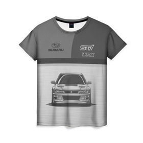 Женская футболка 3D с принтом Subaru в Санкт-Петербурге, 100% полиэфир ( синтетическое хлопкоподобное полотно) | прямой крой, круглый вырез горловины, длина до линии бедер | car | impreza | jdm | race | sti | subaru | wrx | авто | гонки | импреза | машина | субару