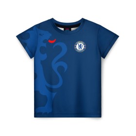 Детская футболка 3D с принтом Chelsea Uniform в Санкт-Петербурге, 100% гипоаллергенный полиэфир | прямой крой, круглый вырез горловины, длина до линии бедер, чуть спущенное плечо, ткань немного тянется | Тематика изображения на принте: chelsea | emirates | fc | абстракция | геометрия | зож | клуб | линии | мода | модные | мяч | спорт | спортивные | стиль | тренды | флаг россии | футбол | футбольный клуб | челси | экстрим | эмблема