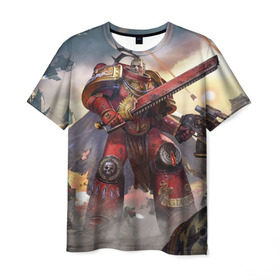 Мужская футболка 3D с принтом Warhammer 40000 в Санкт-Петербурге, 100% полиэфир | прямой крой, круглый вырез горловины, длина до линии бедер | crusade | eternal | броня | воины | воители | доспехи | игры | фантастика | фэнтези