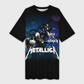 Платье-футболка 3D с принтом Metallica в Санкт-Петербурге,  |  | Тематика изображения на принте: american | band | cliff burton | dave mustaine | hard | james hatfield | jason newsted | kirk hammett | lars ulrich | metal | metallica | robert trujillo | rock | ron mcgowney | thrash | американская | джеймс хэтфилд | ларс ул | метал группа | трэш метал 