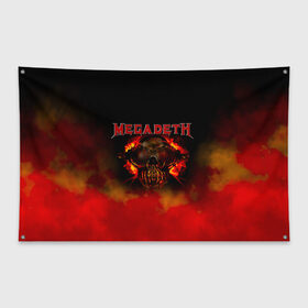 Флаг-баннер с принтом Megadeth в Санкт-Петербурге, 100% полиэстер | размер 67 х 109 см, плотность ткани — 95 г/м2; по краям флага есть четыре люверса для крепления | megadet | megadeth | группа | дирк вербурен | дэвид эллефсон | дэйв мастейн | кико лоурейро | мегадет | мегадетх | метал | рок | трэш | трэшметал | тяжелый | хард | хардрок | хеви | хевиметал