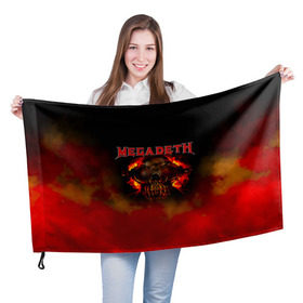 Флаг 3D с принтом Megadeth в Санкт-Петербурге, 100% полиэстер | плотность ткани — 95 г/м2, размер — 67 х 109 см. Принт наносится с одной стороны | megadet | megadeth | группа | дирк вербурен | дэвид эллефсон | дэйв мастейн | кико лоурейро | мегадет | мегадетх | метал | рок | трэш | трэшметал | тяжелый | хард | хардрок | хеви | хевиметал