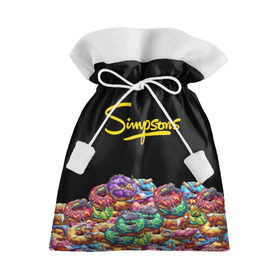 Подарочный 3D мешок с принтом SIMPSONS в Санкт-Петербурге, 100% полиэстер | Размер: 29*39 см | simpsons | еда | пончики | симпсоны