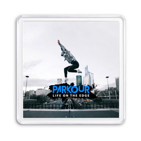 Магнит 55*55 с принтом parkour в Санкт-Петербурге, Пластик | Размер: 65*65 мм; Размер печати: 55*55 мм | Тематика изображения на принте: extreme | jumping | parkour | speed | urban | опасность | паркур | прыжки | риск | скорость | экстрим