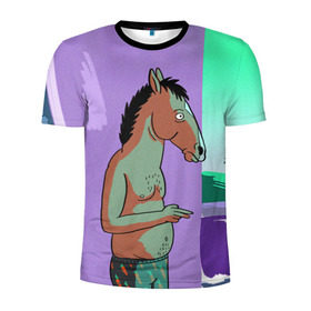 Мужская футболка 3D спортивная с принтом BoJack в Санкт-Петербурге, 100% полиэстер с улучшенными характеристиками | приталенный силуэт, круглая горловина, широкие плечи, сужается к линии бедра | bojack horseman | конь боджек | лошадь боджек