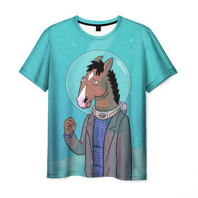 Мужская футболка 3D с принтом BoJack в Санкт-Петербурге, 100% полиэфир | прямой крой, круглый вырез горловины, длина до линии бедер | bojack horseman | конь боджек | лошадь боджек