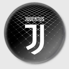 Значок с принтом Juventus 2018 Line в Санкт-Петербурге,  металл | круглая форма, металлическая застежка в виде булавки | Тематика изображения на принте: fc | juventus | спорт | спортивные | фк | футбол | ювентус