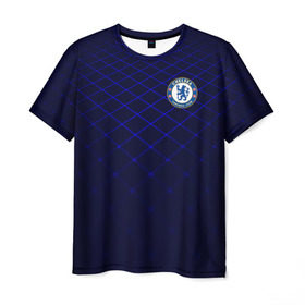Мужская футболка 3D с принтом Chelsea 2018 Uniform в Санкт-Петербурге, 100% полиэфир | прямой крой, круглый вырез горловины, длина до линии бедер | chelsea | fc | спорт | спортивные | фк | футбол | челси