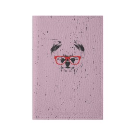 Обложка для паспорта матовая кожа с принтом Немецкий шпиц в очках в Санкт-Петербурге, натуральная матовая кожа | размер 19,3 х 13,7 см; прозрачные пластиковые крепления | Тематика изображения на принте: домашние животные | пес | собака