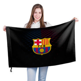 Флаг 3D с принтом FC Barca 2018 Line в Санкт-Петербурге, 100% полиэстер | плотность ткани — 95 г/м2, размер — 67 х 109 см. Принт наносится с одной стороны | Тематика изображения на принте: fc | fc barcelona | fcb | барселона | спорт | спортивные | фк | футбол | футбольный клуб