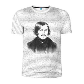 Мужская футболка 3D спортивная с принтом Гоголь в Санкт-Петербурге, 100% полиэстер с улучшенными характеристиками | приталенный силуэт, круглая горловина, широкие плечи, сужается к линии бедра | бульба | вий | гоголь | мертвые души | миргород | нос | писатель | поэт | ревизор | тарас