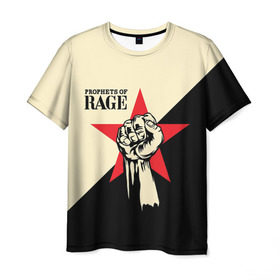 Мужская футболка 3D с принтом Prophets of rage (пророки ярости) в Санкт-Петербурге, 100% полиэфир | прямой крой, круглый вырез горловины, длина до линии бедер | 