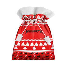 Подарочный 3D мешок с принтом Праздничный Megadeth в Санкт-Петербурге, 100% полиэстер | Размер: 29*39 см | 