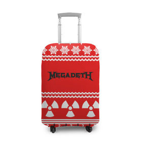Чехол для чемодана 3D с принтом Праздничный Megadeth в Санкт-Петербурге, 86% полиэфир, 14% спандекс | двустороннее нанесение принта, прорези для ручек и колес | 
