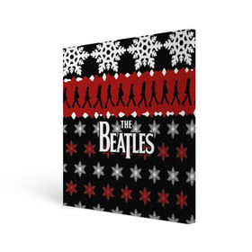 Холст квадратный с принтом Праздничный The Beatles в Санкт-Петербурге, 100% ПВХ |  | beatles | the beatles | бител | битлз | битлс | битлы | группа | джон леннон | джордж харрисон | жуки | знак | красный | ливерпульская четвёрка | мерсибит | надпись | новогодний | новый год | пол маккартни | поп