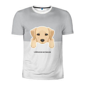 Мужская футболка 3D спортивная с принтом Лабрадор щенок в Санкт-Петербурге, 100% полиэстер с улучшенными характеристиками | приталенный силуэт, круглая горловина, широкие плечи, сужается к линии бедра | домашние животные | лабрадор | пес | песик | ретривер | собака | собачка