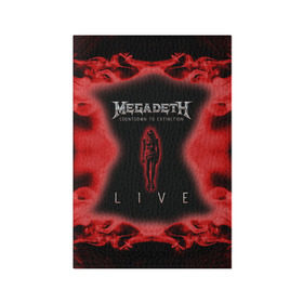 Обложка для паспорта матовая кожа с принтом Megadeth в Санкт-Петербурге, натуральная матовая кожа | размер 19,3 х 13,7 см; прозрачные пластиковые крепления | 