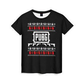 Женская футболка 3D с принтом Свитер PUBG в Санкт-Петербурге, 100% полиэфир ( синтетическое хлопкоподобное полотно) | прямой крой, круглый вырез горловины, длина до линии бедер | playerunknowns battlegrounds | pubg