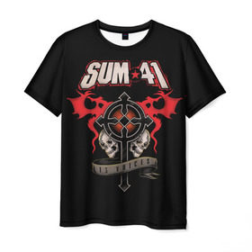 Мужская футболка 3D с принтом Sum 41 в Санкт-Петербурге, 100% полиэфир | прямой крой, круглый вырез горловины, длина до линии бедер | Тематика изображения на принте: 1996 | 41 | punk | rock | sum | альтернатива | группа | дерик | канада | панк | рок | скейт | уибли