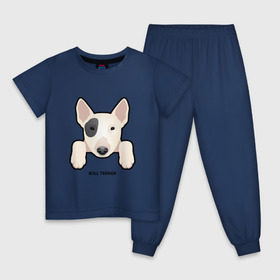 Детская пижама хлопок с принтом Бультерьерчик в Санкт-Петербурге, 100% хлопок |  брюки и футболка прямого кроя, без карманов, на брюках мягкая резинка на поясе и по низу штанин
 | домашние животные | пес | собака