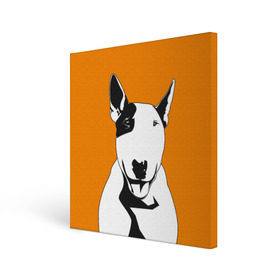 Холст квадратный с принтом Солнечнй бультерьер в Санкт-Петербурге, 100% ПВХ |  | Тематика изображения на принте: бультерьер | домашние животные | пес | песик | собака | собачка