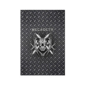 Обложка для паспорта матовая кожа с принтом Megadeth в Санкт-Петербурге, натуральная матовая кожа | размер 19,3 х 13,7 см; прозрачные пластиковые крепления | 