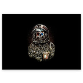Поздравительная открытка с принтом NASA DEATH в Санкт-Петербурге, 100% бумага | плотность бумаги 280 г/м2, матовая, на обратной стороне линовка и место для марки
 | Тематика изображения на принте: bones | nasa | skull | картинка | кости | металл | модные | музыка | пафосные | прикольные | рисунок | рок | скелет | тело | череп | черепа | яркие