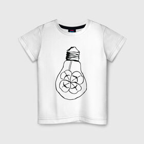 Детская футболка хлопок с принтом Лампочка Клевер в Санкт-Петербурге, 100% хлопок | круглый вырез горловины, полуприлегающий силуэт, длина до линии бедер | 