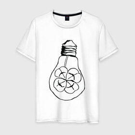 Мужская футболка хлопок с принтом Лампочка Клевер в Санкт-Петербурге, 100% хлопок | прямой крой, круглый вырез горловины, длина до линии бедер, слегка спущенное плечо. | 