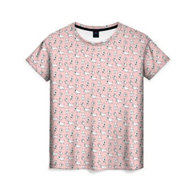 Женская футболка 3D с принтом Бультерьерчики в Санкт-Петербурге, 100% полиэфир ( синтетическое хлопкоподобное полотно) | прямой крой, круглый вырез горловины, длина до линии бедер | бультерьер | домашние животные | пес | песик | собака | собачка