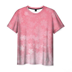 Мужская футболка 3D с принтом Сакура в Санкт-Петербурге, 100% полиэфир | прямой крой, круглый вырез горловины, длина до линии бедер | japan | sakura | вишня | розовый | сакура | цветок | цветы | япония