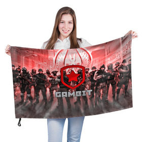 Флаг 3D с принтом GAMBIT CS GO в Санкт-Петербурге, 100% полиэстер | плотность ткани — 95 г/м2, размер — 67 х 109 см. Принт наносится с одной стороны | 