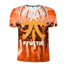 Мужская футболка 3D спортивная с принтом FNATIC CS GO в Санкт-Петербурге, 100% полиэстер с улучшенными характеристиками | приталенный силуэт, круглая горловина, широкие плечи, сужается к линии бедра | counter strike | cs | cs go | fnatic | global | go.offensive | шутер
