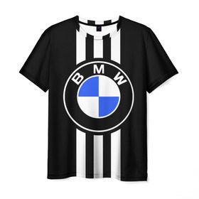 Мужская футболка 3D с принтом BMW SPORTWEAR в Санкт-Петербурге, 100% полиэфир | прямой крой, круглый вырез горловины, длина до линии бедер | bmw | автомобильные | бмв | машины