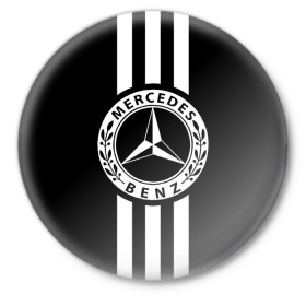 Значок с принтом MERCEDES BENZ в Санкт-Петербурге,  металл | круглая форма, металлическая застежка в виде булавки | mercedes | автомобильные | машины | мерседес.mercedes benz