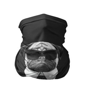 Бандана-труба 3D с принтом Мопс в черном в Санкт-Петербурге, 100% полиэстер, ткань с особыми свойствами — Activecool | плотность 150‒180 г/м2; хорошо тянется, но сохраняет форму | домашние животные | мопс | пес | песик | собака | собачка