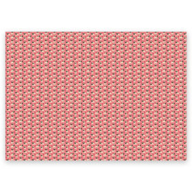 Поздравительная открытка с принтом Мопсики на розовом в Санкт-Петербурге, 100% бумага | плотность бумаги 280 г/м2, матовая, на обратной стороне линовка и место для марки
 | Тематика изображения на принте: домашние животные | мопс | пес | песик | собака | собачка