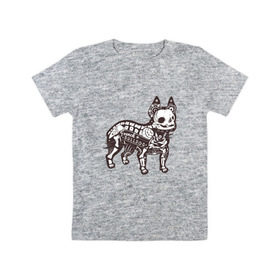 Детская футболка хлопок с принтом Бульдог ренген в Санкт-Петербурге, 100% хлопок | круглый вырез горловины, полуприлегающий силуэт, длина до линии бедер | бульдог | домашние животные | пес | песик | собака | собачка | французский бульдог
