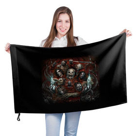 Флаг 3D с принтом Slipknot в Санкт-Петербурге, 100% полиэстер | плотность ткани — 95 г/м2, размер — 67 х 109 см. Принт наносится с одной стороны | metal | slipknot | taylor | слипкнот