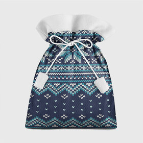 Подарочный 3D мешок с принтом Вязаный орнамент в Санкт-Петербурге, 100% полиэстер | Размер: 29*39 см | christmas | new year | pattern | арт | вязание | вязаный | зима | новый год | праздник | рождество | свитер | текстура | узор