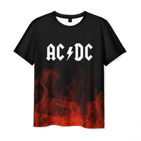 Мужская футболка 3D с принтом AC/DC в Санкт-Петербурге, 100% полиэфир | прямой крой, круглый вырез горловины, длина до линии бедер | Тематика изображения на принте: ac dc | logo | metal | music | rock | лого | логотип | метал | музыка | рок