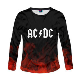 Женский лонгслив 3D с принтом AC/DC в Санкт-Петербурге, 100% полиэстер | длинные рукава, круглый вырез горловины, полуприлегающий силуэт | ac dc | logo | metal | music | rock | лого | логотип | метал | музыка | рок