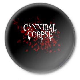 Значок с принтом Cannibal Corpse в Санкт-Петербурге,  металл | круглая форма, металлическая застежка в виде булавки | cannibal corpse | logo | metal | music | rock | лого | логотип | метал | музыка | рок