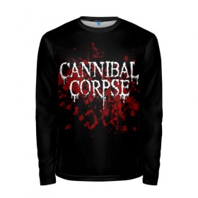 Мужской лонгслив 3D с принтом Cannibal Corpse в Санкт-Петербурге, 100% полиэстер | длинные рукава, круглый вырез горловины, полуприлегающий силуэт | cannibal corpse | logo | metal | music | rock | лого | логотип | метал | музыка | рок