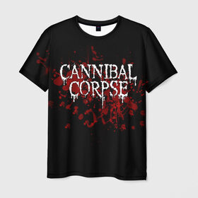 Мужская футболка 3D с принтом Cannibal Corpse в Санкт-Петербурге, 100% полиэфир | прямой крой, круглый вырез горловины, длина до линии бедер | cannibal corpse | logo | metal | music | rock | лого | логотип | метал | музыка | рок