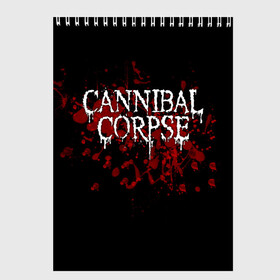 Скетчбук с принтом Cannibal Corpse в Санкт-Петербурге, 100% бумага
 | 48 листов, плотность листов — 100 г/м2, плотность картонной обложки — 250 г/м2. Листы скреплены сверху удобной пружинной спиралью | Тематика изображения на принте: cannibal corpse | logo | metal | music | rock | лого | логотип | метал | музыка | рок